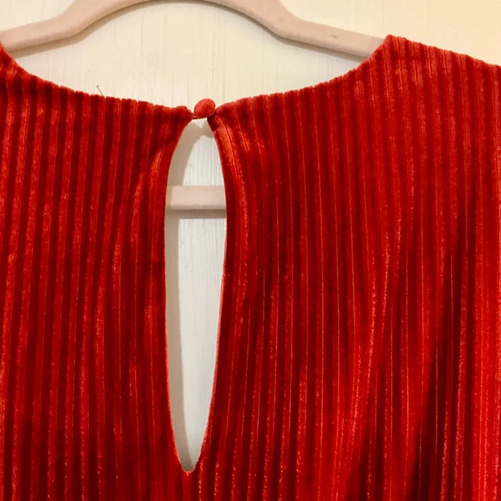 Ali and Jay  - Elegant Rust Velvet Wrap Dress - Picture 7 of 7